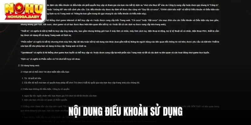 Nội dung điều khoản